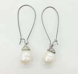 Dangle Earrings 2024-# Brand ! Freshwater Natural White Pearl Earrings. Handmade. Most Beautiful Gift