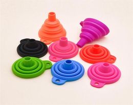 Mini Foldable Funnel Collapsible Silicone Portable Liquid Dispensing Tool Home Household Kitchen Tools Gadgets Colander1595636