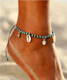 S1573 Bohemian Fashion Jewelry Shell Beads Anklets Summer Beach Barefoot Ankle Bracelet Handmade Shell Ankle Bracelet3698485