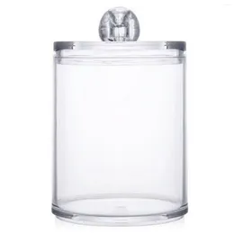 Storage Bottles Qtip Holder Dispenser Clear Plastic Vanity Makeup Organizer Canister For Bathroom Organization
