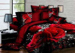 Bedding Set luxury 3D Rose Cotton Bedding sets Bed Sheet Duvet Cover Pillowcase Cover set King Twin Queen size Bedspread 2012105232969