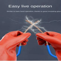 Irons High Voltage Natural Rubber Gloves Electrician Electric Gloves Shoes 380v Rubber Wear 10kv12kv25kv35kv. Work Gloves