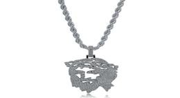 Men Necklaces Jewelry Street Fashion Luxury Bling Zirconia Platinum 18K Gold Plated Jesus Christ Pendant Hip Hop Necklace6673837