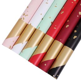 Flower Wrapping Paper Sprinkling Gold Bouquet Wrap Paper Korean Art Gold Gift Paper 20 Sheets 240423