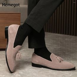 Casual Shoes Front Tassel Decoration Men Loafers Slip On Genuine Leather Formal Spring Autumn Office Work Dress