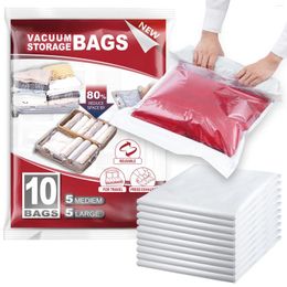 Storage Bags Travel 10/12PCS Vacuum Roll Up Space Saver Bag For Luggage Compression Empty Covers Accessories