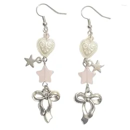 Dangle Earrings Bowknot Heart Star Versatile Bow Ribbons Women Ear Rings For Daily Wear