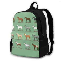 Backpack Horse Breeds Travel Laptop Bagpack School Bags Breed Equine Grid