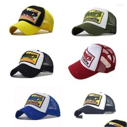 Ball Caps Uni Vintage Western Letters Embroidered Logo Patch Baseball Cap Breathable Mesh Back Casual Died Snapback Trucker Drop Deliv Ottsz