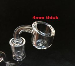 100 true 4mm Quartz Nail Accessories Domeless buckets banger Quartz Nail 14mm male joint 45 90 degree for water pipe6338618