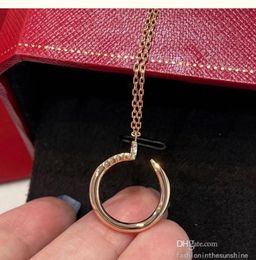 Designer Jewellery Necklace men Women Nail Diamond Pendant Necklaces Platinum Clavicle Rose Gold Silver For Wedding Gifts 45cm 3 Col8435950