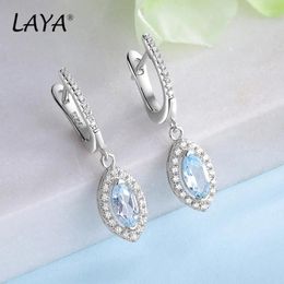 Stud Earrings LAYA 925 Sterling Silver Marquise Brilliant Cut Gemstone Natural Sky Blue Topaz For Women Wedding Fine Jewelry