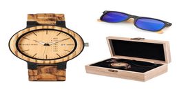 BOBO BIRD Classic Men Custom Wood Watch and Wooden Sunglasses Suit Present Box Gift Set for Dad Fathers Day LY1912134243793