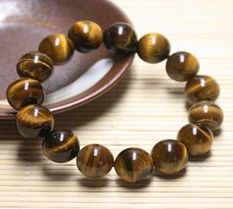 616MM Natural Tiger Eye Stone Beads Bracelets Handmade String Bead Gemstone Bangle Energy Bracelet Elastic Hand Chain Jewellery Sta4612125