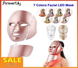 7Colors LED Light Therapy Face Mask With Neck Skin Rejuvenation Potherapy Beauty Anti Acne Tighten Brighten Machine 2202246369501