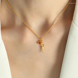 Chains OUDIANYA Jewellery XL66 Japan And South Korea Tulip Stainless Steel Simple Necklace 18k Gold Plated Fashion