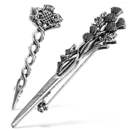 Brooches 2 Pcs Boutonniere For Men Clips Suits Thistle Menes Metal Cloak Pin Alloy Scottish Gifts