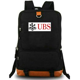 UBS backpack Union Bank of Switzerland daypack Rich school bag Money packsack Print rucksack Leisure schoolbag Laptop day pack