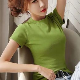Women's T Shirts Woman Tshirts Mangoyi Cotton Avocado Green Short-Sleeved T-shirt Summer Tops Mujer Camisetas