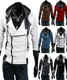 Men039s Jackets Plus Size Men Long Sleeve Diagonal Zipper Drawstring Hood Loose Sports Coat8943688