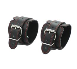 Sex HandCuffs Black Leather Redline bondage restraints Foot cuffs bdsm sex toys for couples juguetes eroticos adult products3314749