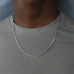 Pendant Necklaces SUMENG New Punk Figaro Chain Necklace Silver Gold Alloy Long Mens Hip Hop Fashion Jewellery Gift 2024 Q240430