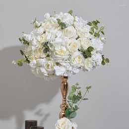 Decorative Flowers Customized 60cm Artificial Flower Ball Wedding Decoration Table Centerpieces Road Leading Decor Candlestick De