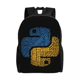 Backpack Python Programmers Travel Men Women School Laptop Bookbag Developer Coder College Student Daypack Bags