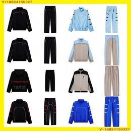 Trapstar Embroidered Mesh Set Sports and Casual Rush Coat Windbreaker Coat Long Pants