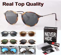 1pcs whole Brand Round sunglasses men women High quality glass lenses eyewear with original box packages accessories ever2619554