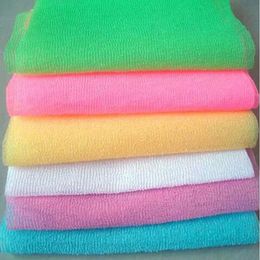 Bath Tools Accessories 1 piece of body nylon washing cloth bath towel net cleansing exfoliating puff scrub care shower product Q240430