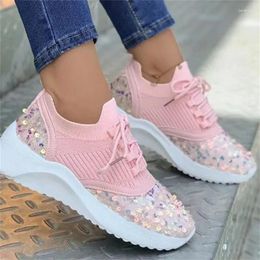 Casual Shoes Women Glitter 2024 Sequins Sneakers Woman Fashion Lacing Large Size 43 Outdoor Sport Running Zapatillas