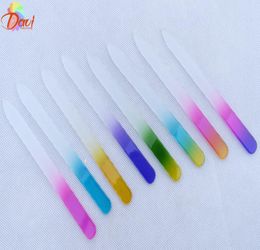 Glass Nail File 14cm55inch Durable Crystal Buffer Files Colourful Tools Emery Board7515175