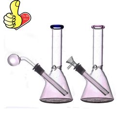 Wholesale 8inch Beaker water tobacco bong pipes Hookahs ice catcher thickness glass dab oil burner rig bong for smoking With Downstem smoking Bowl