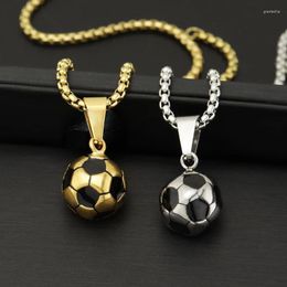 Chains ULJ Men's Football Stainless Steel Pendant Necklace Hip Hop Trend Street Fashion Ornament For Man Woman Gift Jewellery