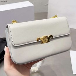 Luxury Triomphes Shoulder Bag Leather Cowhide Bag Women's Handbag Designer Wallet Black Fashion Tofu Chain Saddle Bag 8008 7185 185