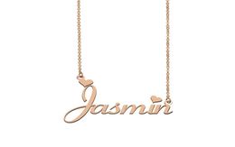 Jasmin name necklaces pendant Custom Personalized for women girls children friends Mothers Gifts 18k gold plated Stainless st3025270