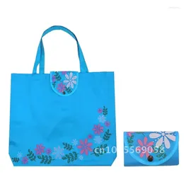 Storage Bags Pattern Flower Shopping Tote Bag Folding Reusable Oxford Cloth Colourful Home Kitchen Travel Casual Sundries