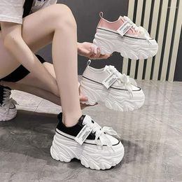 Casual Shoes High Heels Thick Bottom Vulcanize Woman 2024 Spring Autumn Shoe Fashion Chunky Platform Sneakers For Women