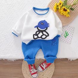 Clothing Sets Toddler Boy Handsome Sport 2024 Spring Autumn Children Fashion Tracksuit Baby Cartoon Pullover Pants Girl Clothes