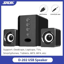 Portable Speakers SADA D-202 3-in-1 Home Speaker 3.5mm Wired PC Speaker USB Power Speaker Suitable for Desktops Laptops Smartphones J240505