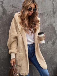 Women's Jackets Fashion Short Jacket For Women In Autumn Winter Hooded Cardigan With Long SleeveS And Plush Plus Size Casual Top