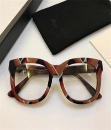 LuxuryFashion Women Brand Designer 0033O Glasses Hollow Out Optical Lens Square Full Frame Black Tortoise Bing Bing Come With Cas8874593