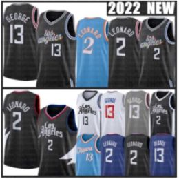 Kawhi Leonard Paul George Basketball Jerseys Los Mens Angeles John Wall Clipper Blue White Black 2022 23 City Shirt Edition Jersey 2 13 272S