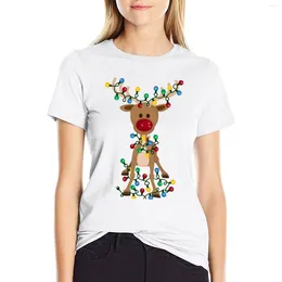 Women's Polos Adorable Reindeer T-Shirt T-shirts For Women Graphic Tees Luxury Designer Clothing Oversized T Shirts