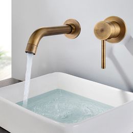 Modern Brass Wall Basin Mixer Tap Bathroom Sink Faucet Swivel Spout Bath Tap Single Lever White Lavatory Sink Mixer Crane 275B