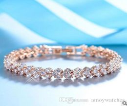designer women bracelet set zircon full diamond Roman bracelet style alloy bracelet plating gold European and American wind7020033