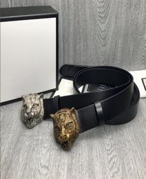 TOP quality bronze Tiger buckle Belt for mensLeisure business belts fashion mans design waistband 40cm width8832033