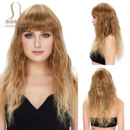 Heißer Verkauf von Mashing -Gradienten Lange lockige Haare gemütliche Perücken für Frauen in Guangzhou Perückengeschäften