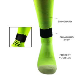 Soccer Shin Guard Football Ankle Support Stay Fixed Bandage Grade Nylon Tape Pads Prevent Adjustable Elastic Sports Accessories 297R